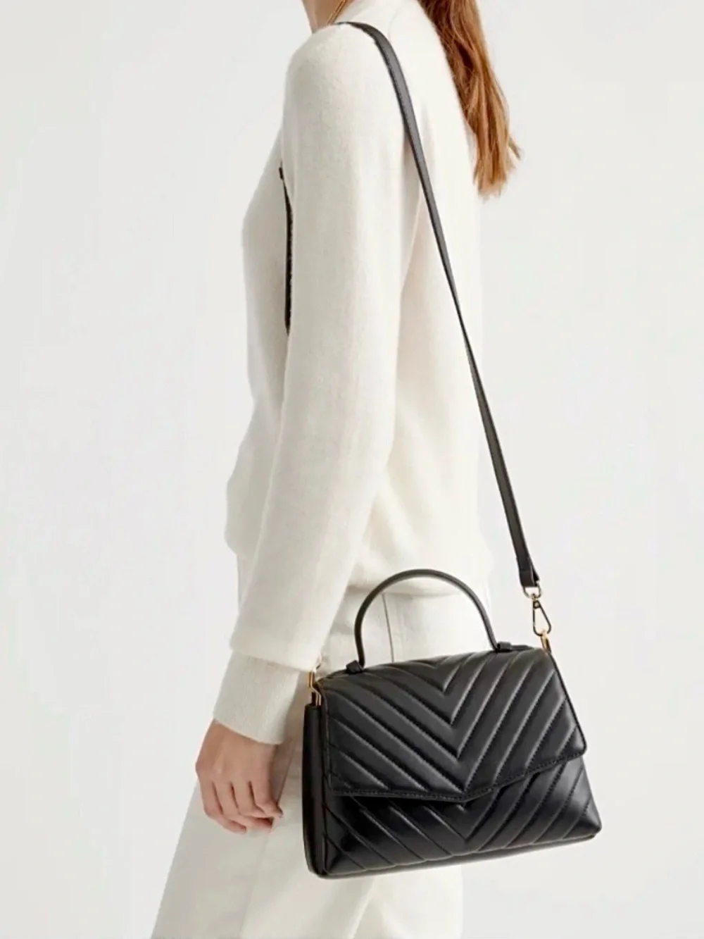 Quince Italian Leather Quilted Satchel - Picture 2 of 6